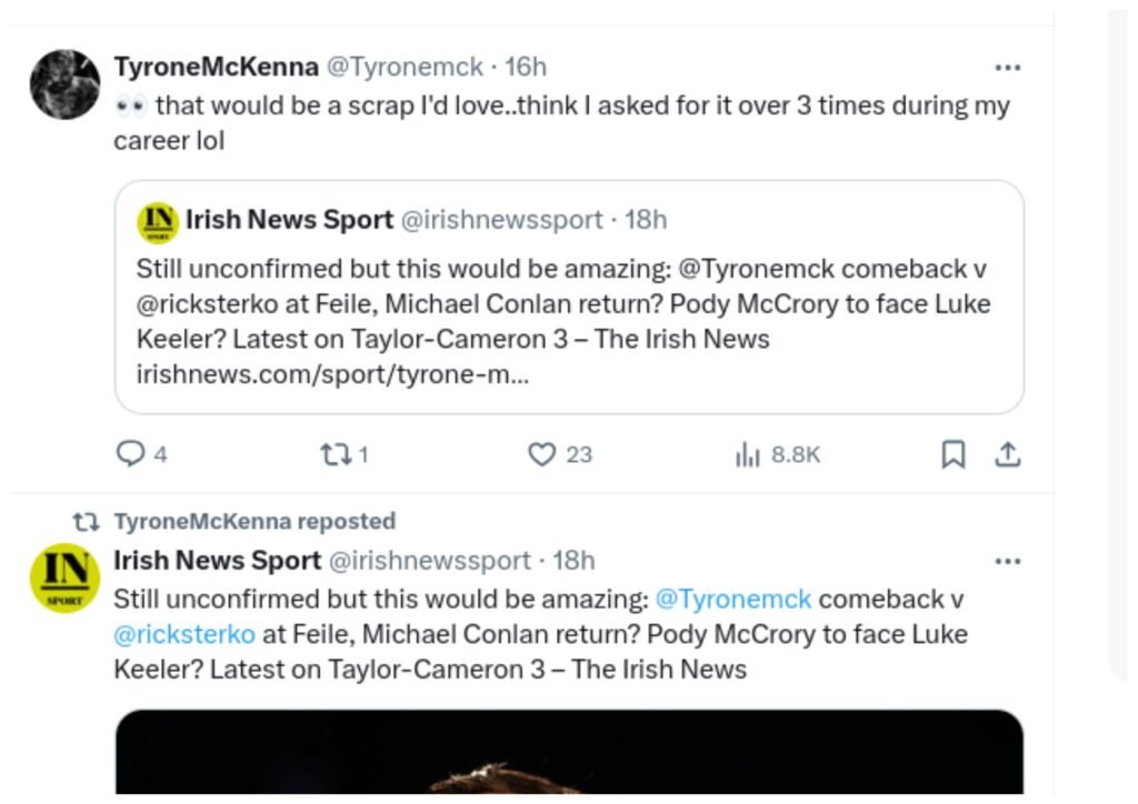 Shock comeback on the cards – Tyrone McKenna fuels Ricky Burns Feile Talk